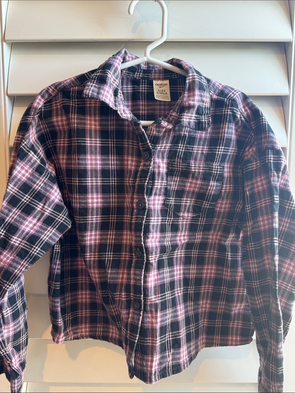 OshKosh B'gosh Black & Pink Plaid Button-Down Shirt